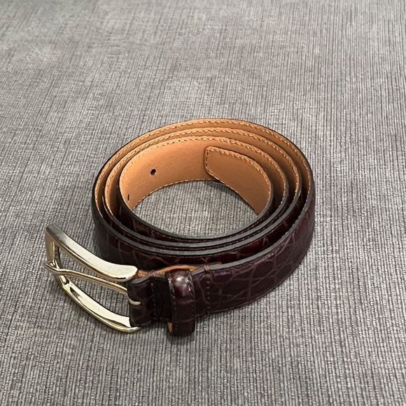 Brooks Brothers Leather Embossed Belt - Picture 3 of 9